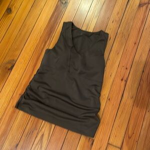 Athleta sleeveless built-in bra, ruched tank